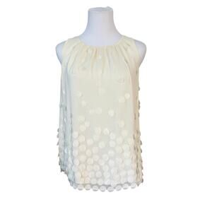 Talbots‎ Cream Sleeveless Circle Flutter Blouse sz 8 Cottagecore